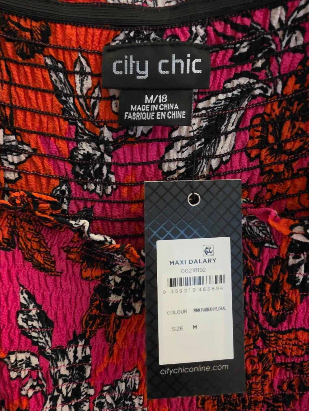 City Chic Pink & Orange Floral Maxi Dress - Picture 2 of 6